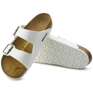 Birkenstock Slides Sandals White Silver Buckle